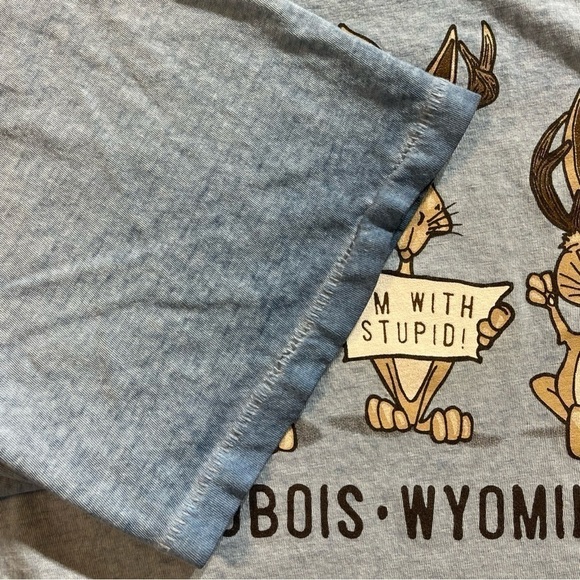 Wyoming single stitch animal nature rabbit t shirt color is blue - Picture 5 of 6